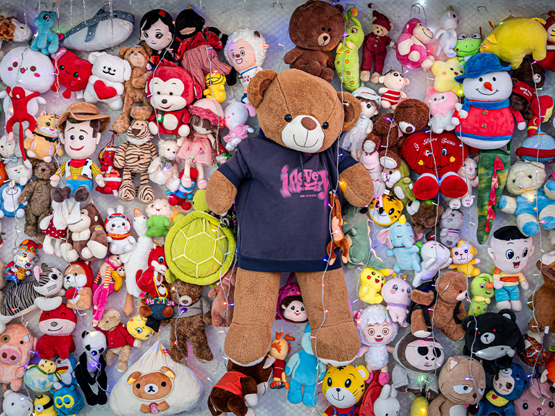 Teddys in ski resort