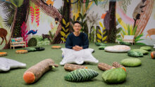 When Art Meets Nature - Artist Soh Ee Shaun with Peace Forest. Image courtesy of National Gallery Singapore